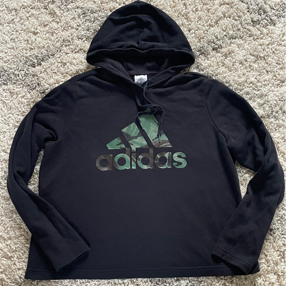 Adidas Black Hoodie with Green Logo size‎ 1X